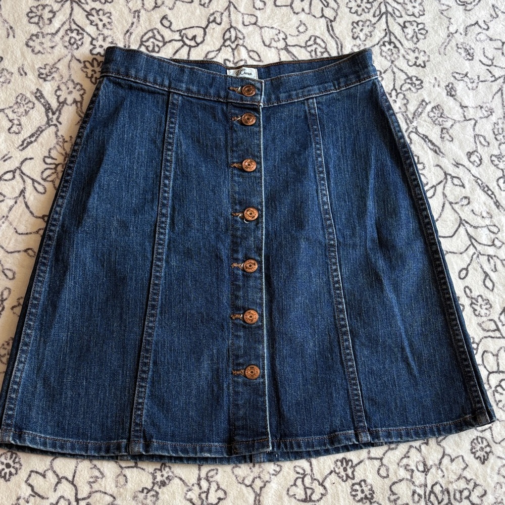 J. Crew Denim Button-Front Skirt